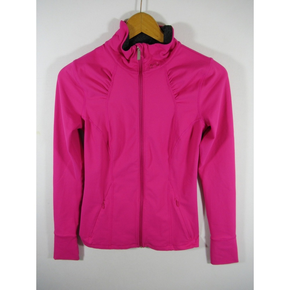 Under Armour Pink Full Zip Women S All Seasons Gear Mock Neck Athletic Top